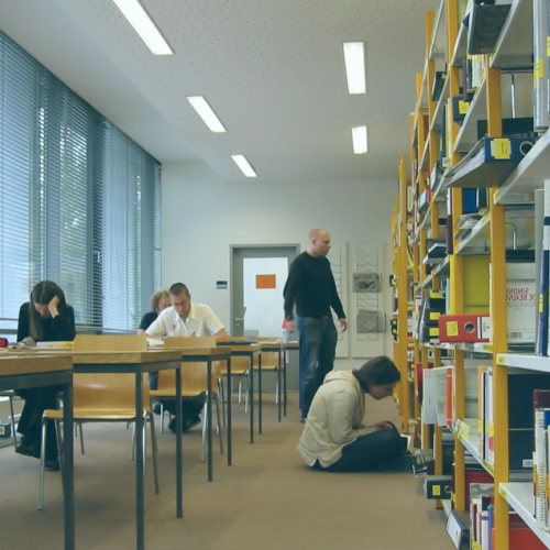 people in a library